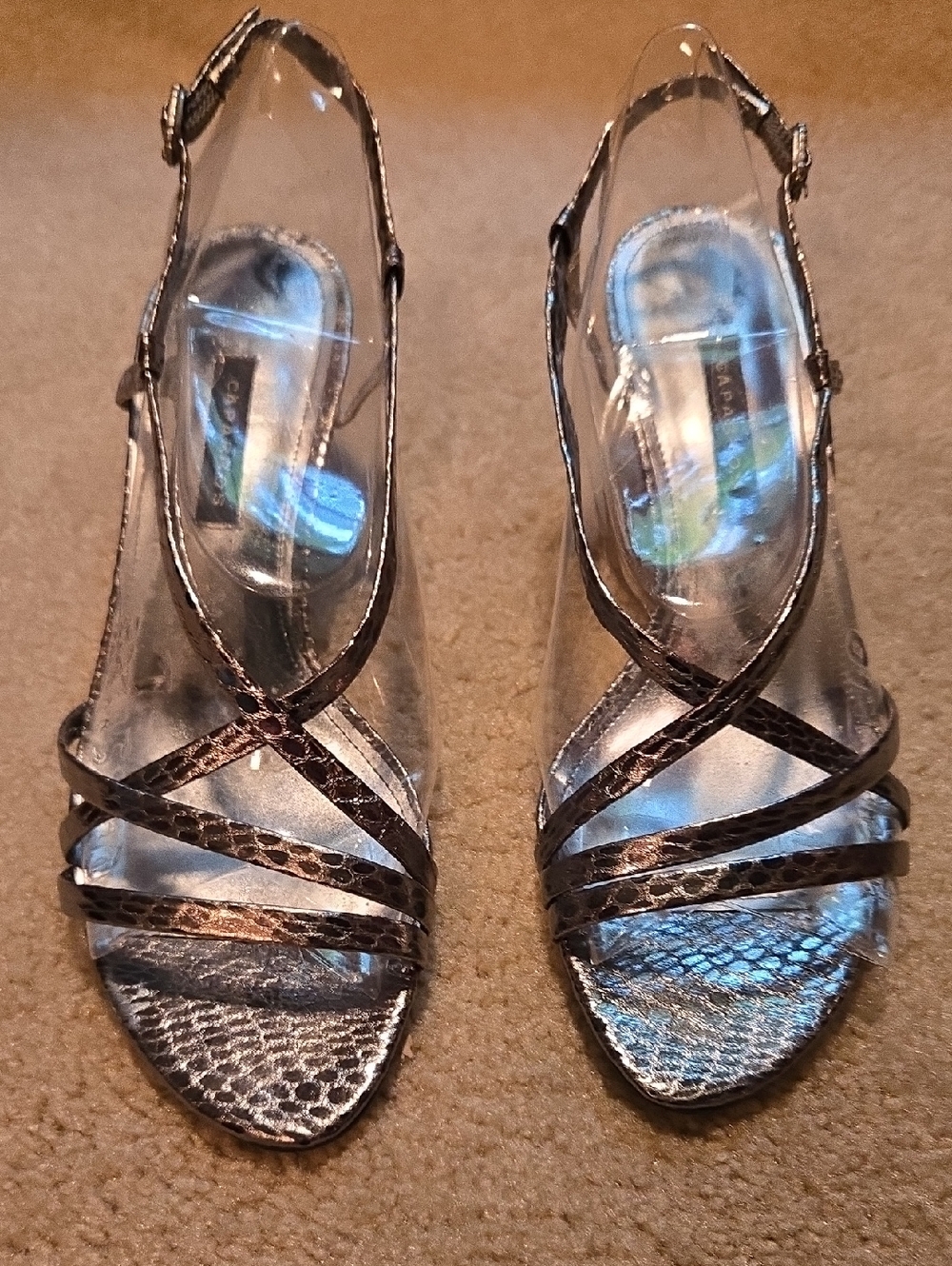 Metallic Bronze Strappy Women's Sandals